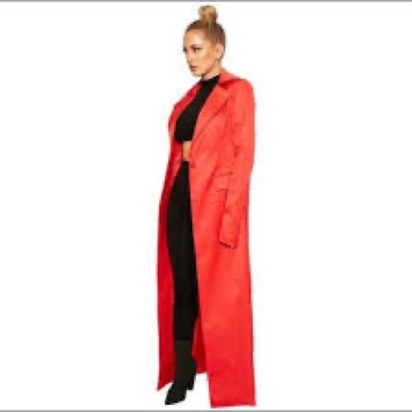 Red Naked Wardrobe, Size Large, Trench Coat - Picture 1 of 5